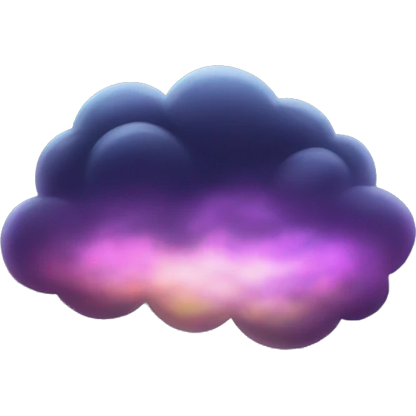 Dark iridescent cloud glowing emoji