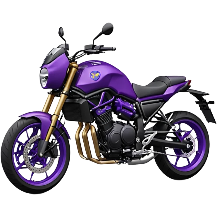 Créer un emoji copiable sur mon système iOS avec une moto mt07 noir mate nacré violet foncée. Mets une nuance intense de le violet foncée et le style de la mt07 doit être en roadster. Ok la couleur violet doit être iridescente sur le noir mat.  emoji