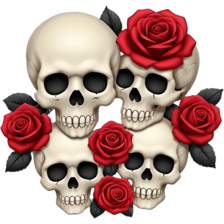 Skulls an roses emoji