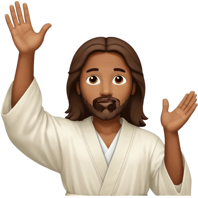 African American Jesus Christ with hands in the air emoji