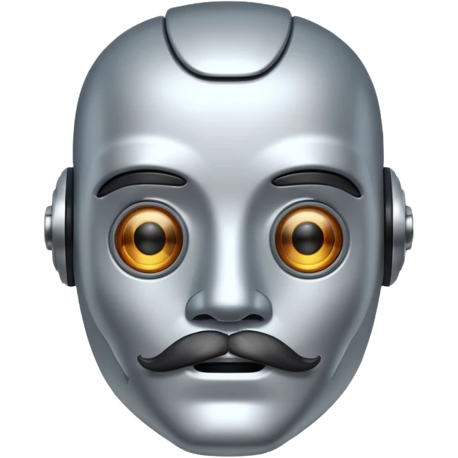 robot with mustache emoji