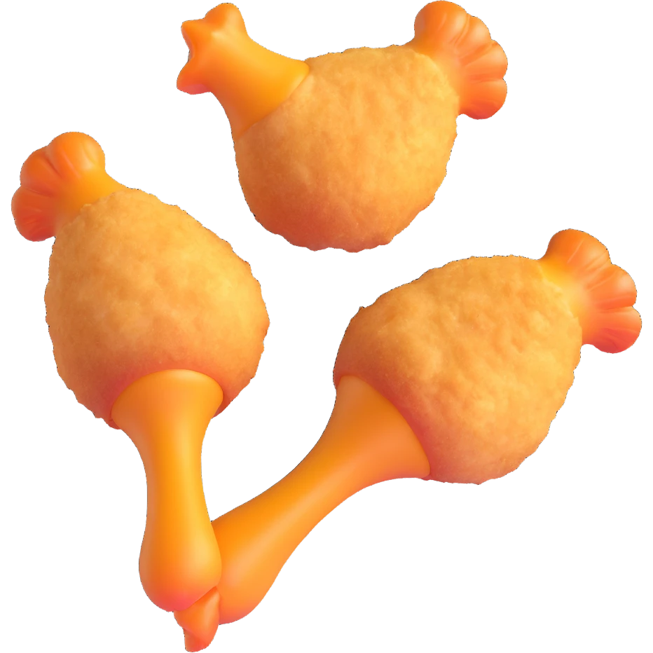 two KFC-style chicken legs, crunchy coating, juicy, simple background emoji