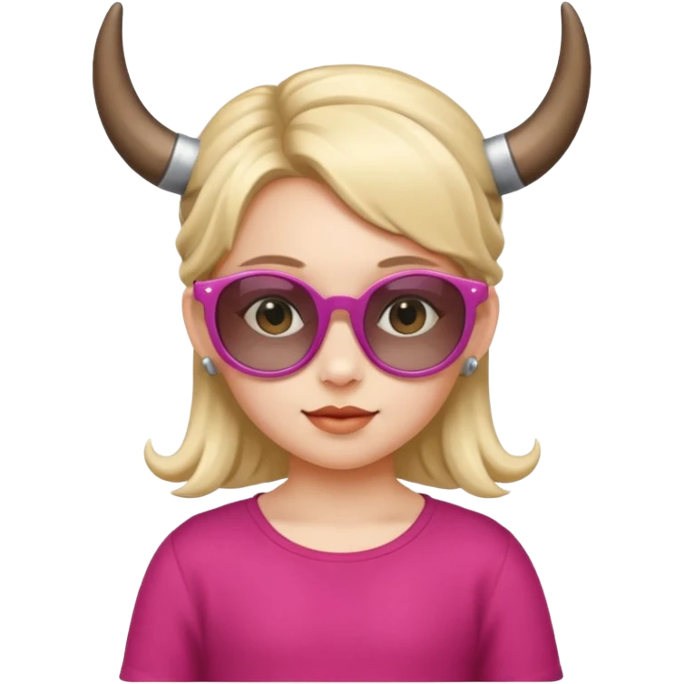 child girl with horns and sunglasses emoji