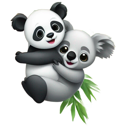 Panda and koala en the tree  emoji
