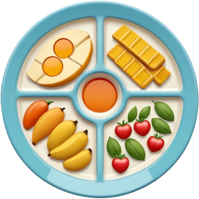 plate divided into food sections emoji