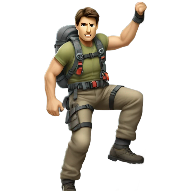 Tom cruise rock climbing in mission impossible 2 emoji