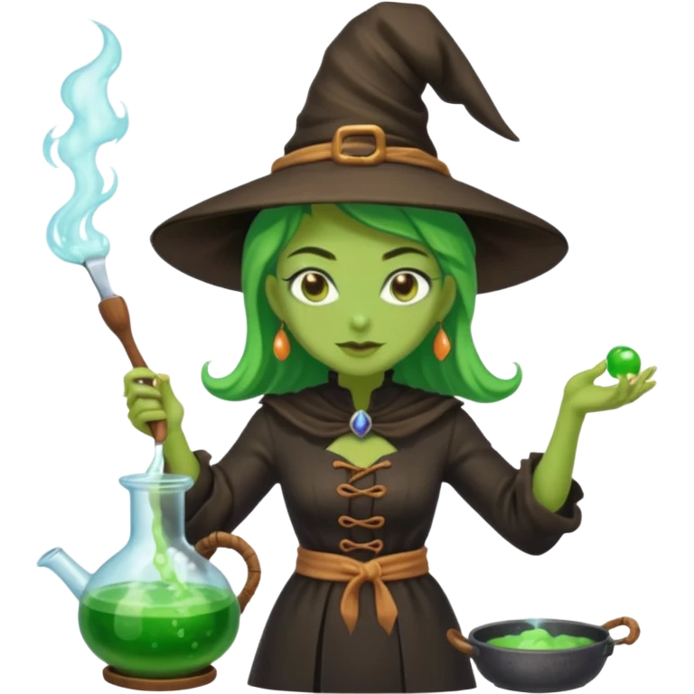 green witch cooking potion emoji