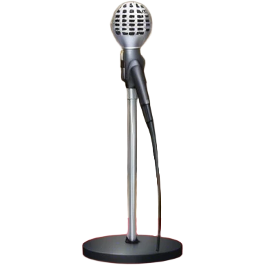 Create a glamorous and vibrant emoji that represents pop or stage vocal performance. The design should feature an empty stage with concert lighting. Include elements like an iconic stage microphone with a sparkling, rhinestone-studded microphone stand, set on a red carpet, a celebratory firework display in the background and a ribbon of musical notes flowing around the scene to symbolize the performance's energy. Use bright colors like gold, red, and silver to emphasize the excitement and glitz of the pop vocal world. The background should be transparent. emoji