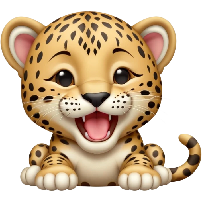 cinematic-realistic-yawning-baby jaguar-portrait-emoji,-head-tilted-slightly-with-a-dramatic,-wide-open-yawn,-showcasing-a-lithe,-graceful-build-with-distinctive-rosette-patterns-and-sleepy,-half-closed-eyes,-simplified-yet-irresistibly-adorable, realistic emoji