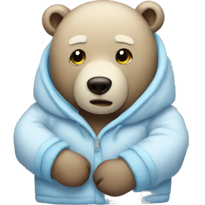 Cold Bear with a cover  emoji