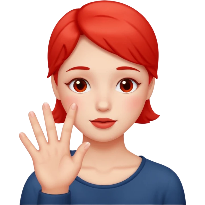 blushing with fingers emoji