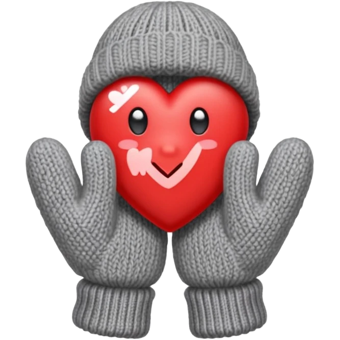 heart with winter mittens emoji