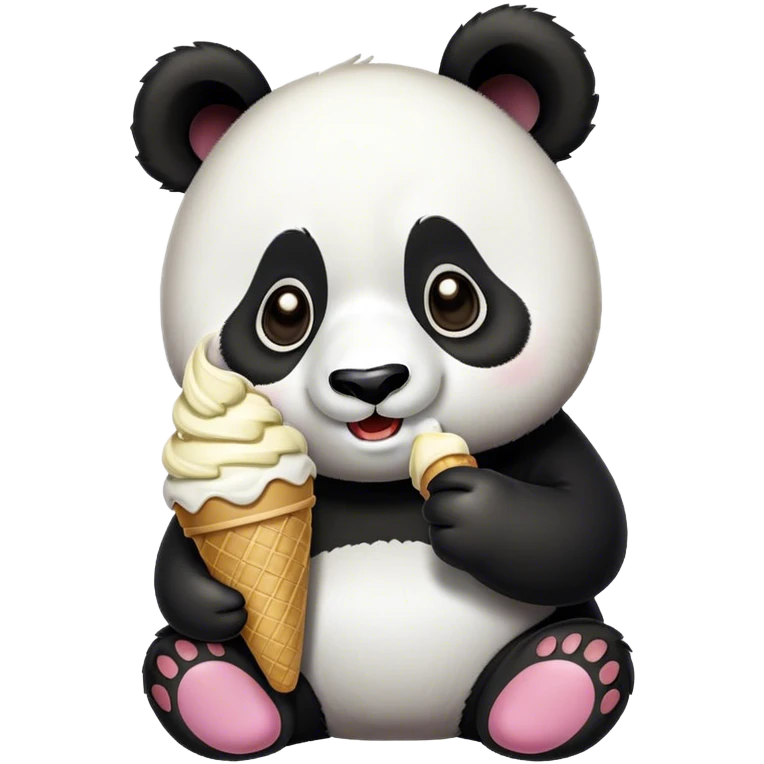 Panda eating ice cream emoji