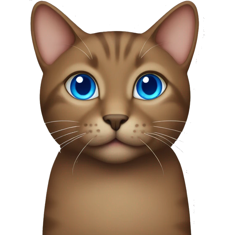 brown cat with blue heart eyes emoji