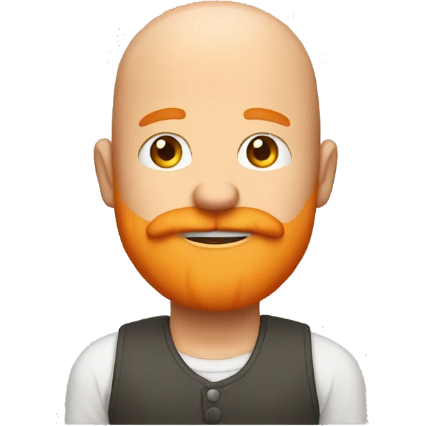 The bald man with the orange beard raised his handin the air  emoji
