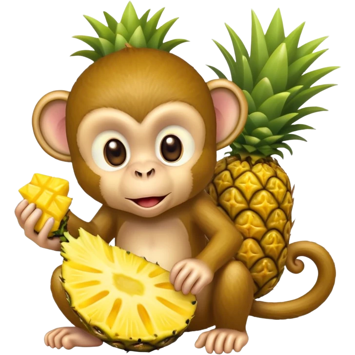Monkey eating pineapple  emoji