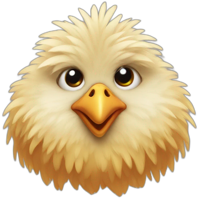 fluffy heart-eyes chicken emoji