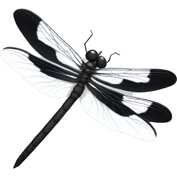 black and white dragonfly emoji