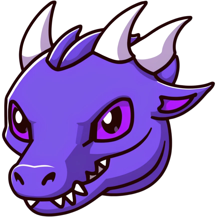 Minecraft black dragon head with purple eyes emoji