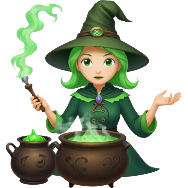 green witch cooking potion emoji