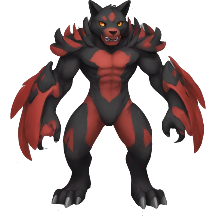 Black Red Anthro Fakemon emoji