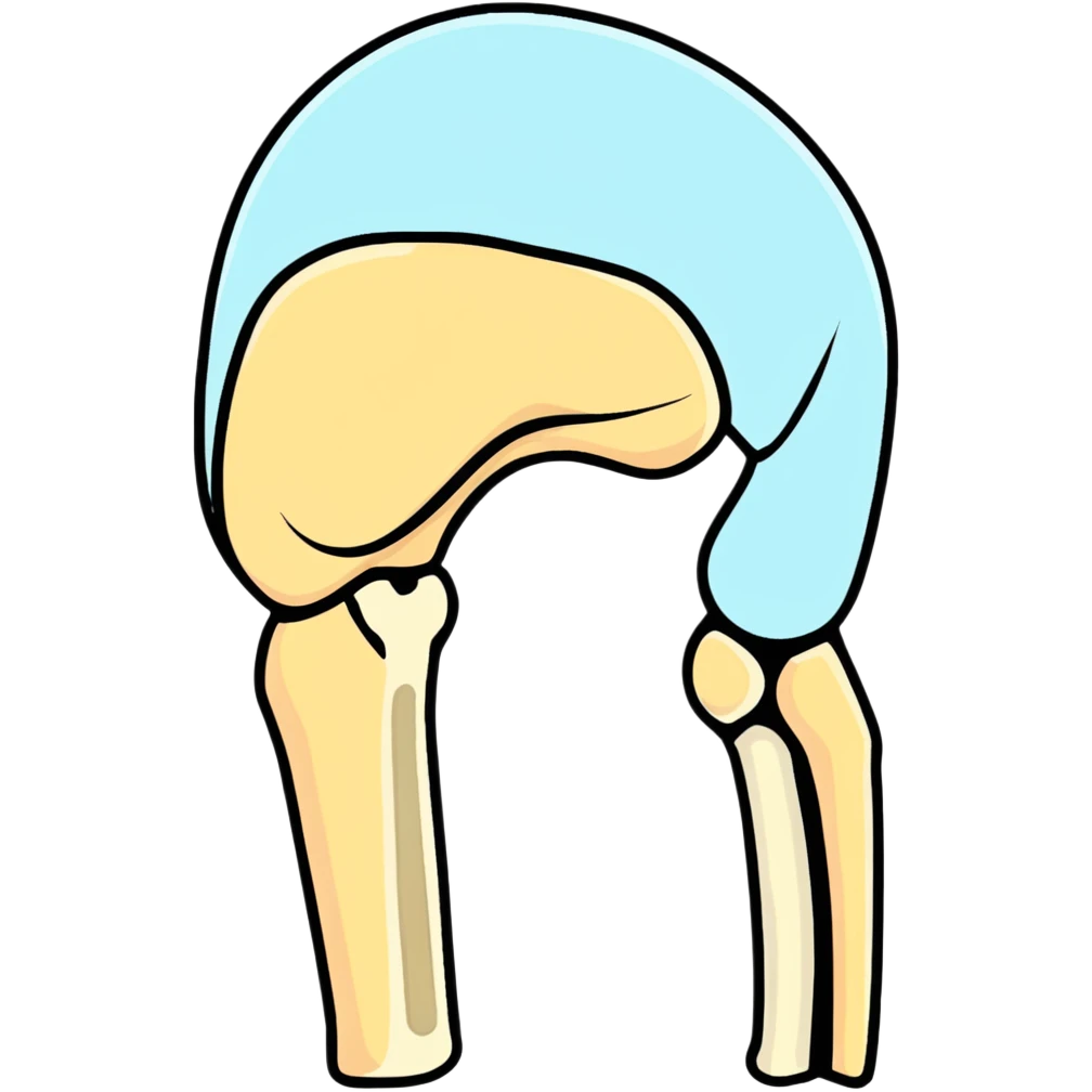 patella bone isolated, kneecap bone anatomical emoji