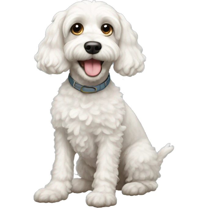 White cockapoo dog emoji