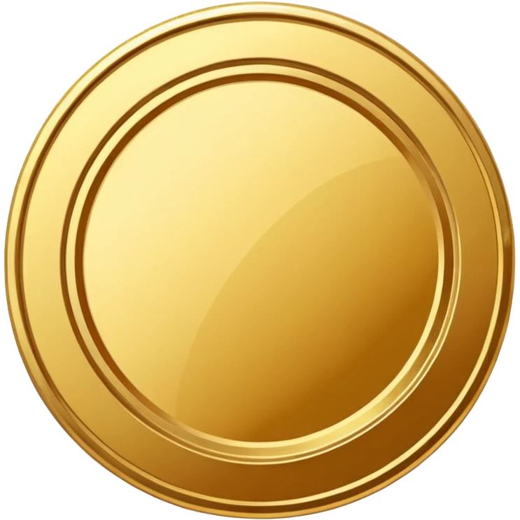 JUST THE CIRCLE  golden medal with a glossy finish, central empty space, details in border, golden  emoji