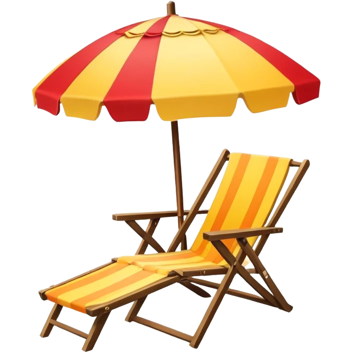 Hawaiian straw Beach umbrella, with chair emoji