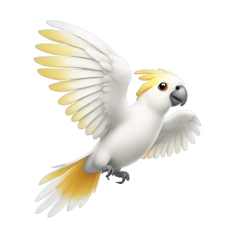 White cockatiel parrot flying emoji