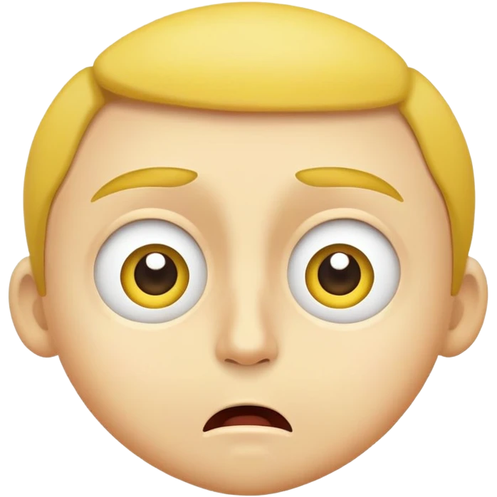A yellow face with raised eyebrows, a small, closed mouth, wide, white eyes staring straight ahead. Intended to depict such feelings as embarrassment, but meaning very widely varies. Other senses include flattery, surprise, disbelief, admiration, affection, and excitement. emoji