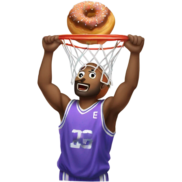 Dunking a donut basketball emoji