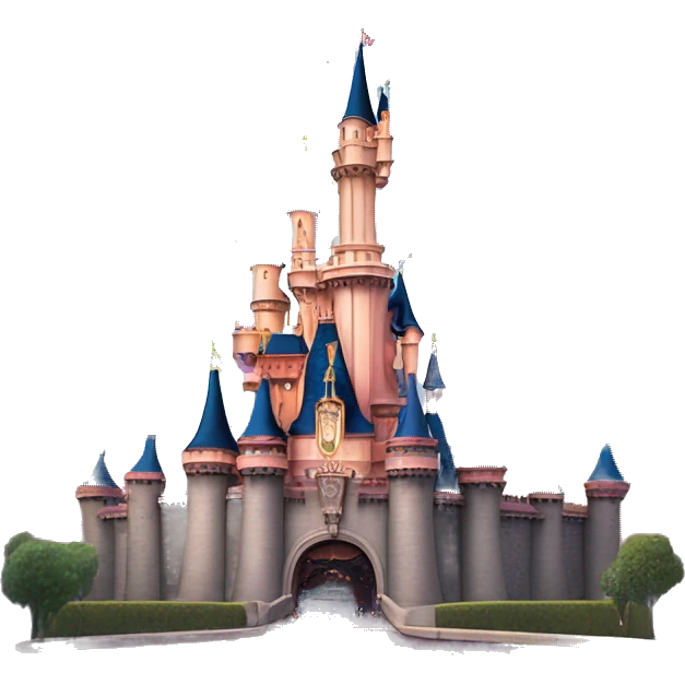Disneyland paris castle with fireworks and Mr incredible emoji