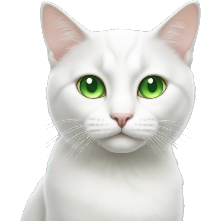 white cat with green eyes emoji