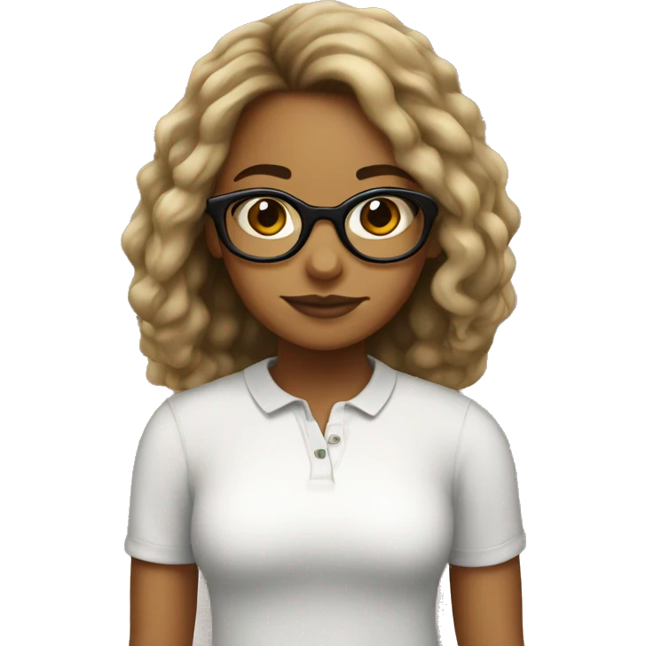 Girl with black glasses Puerto Rican and urly hair emoji