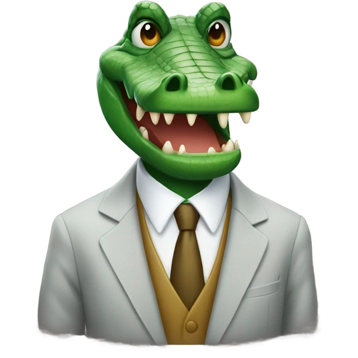 Crocodile with suit emoji