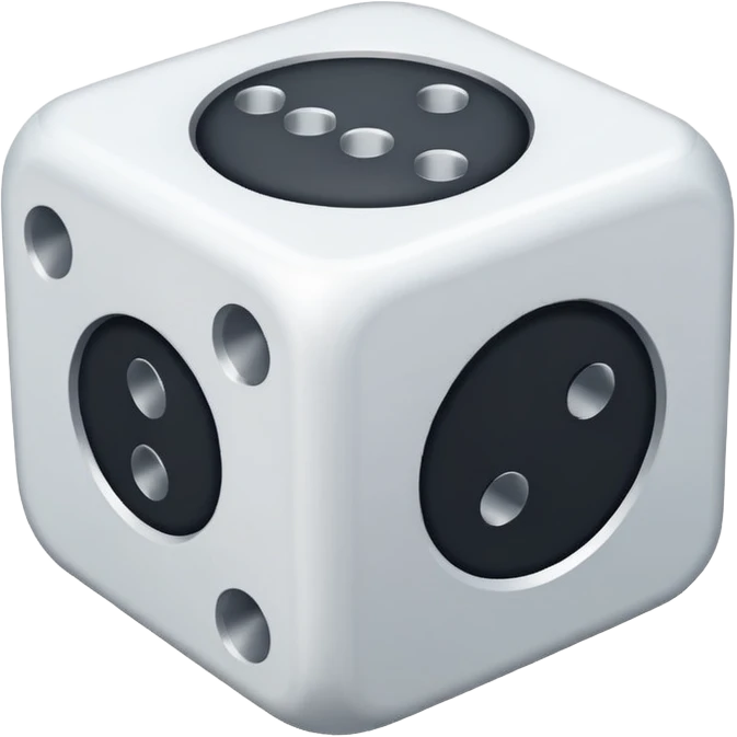 create an image of a die with no numbers, just plain white sides emoji