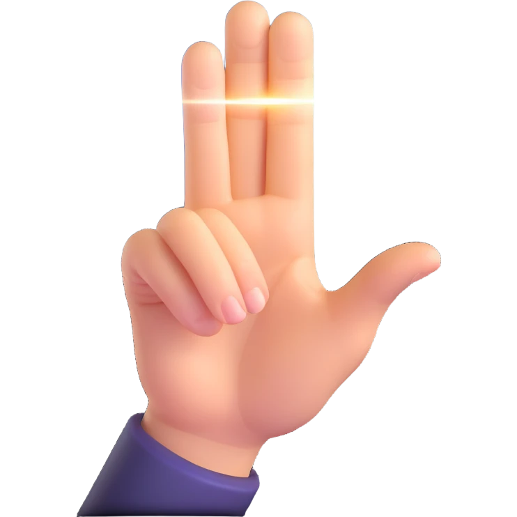 mystical finger pointing outward with a bright magical beam at the fingertip, no text emoji