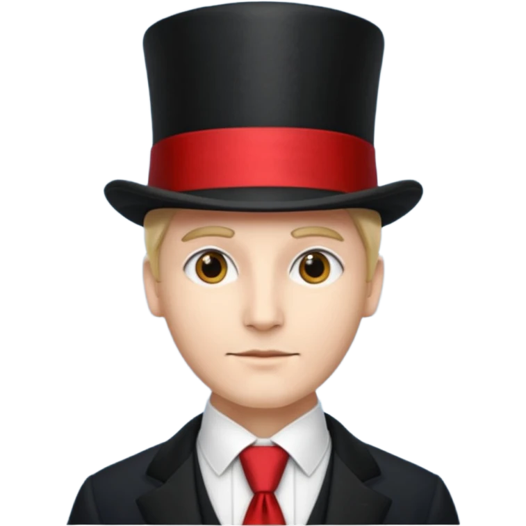 Man in top hat & long red tie emoji