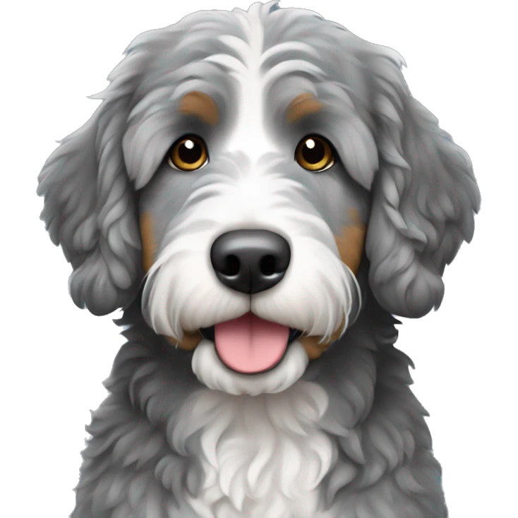 Grey bernedoodle with no white emoji