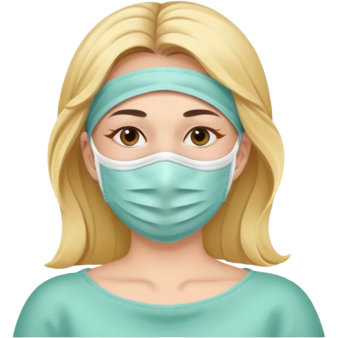 Lady with face mask spa beauty full face relaxing emoji