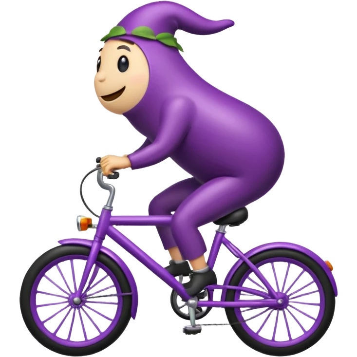 Eggplant on a bike emoji