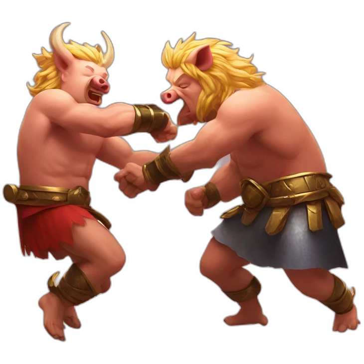 pig king fight with pig bydlo emoji