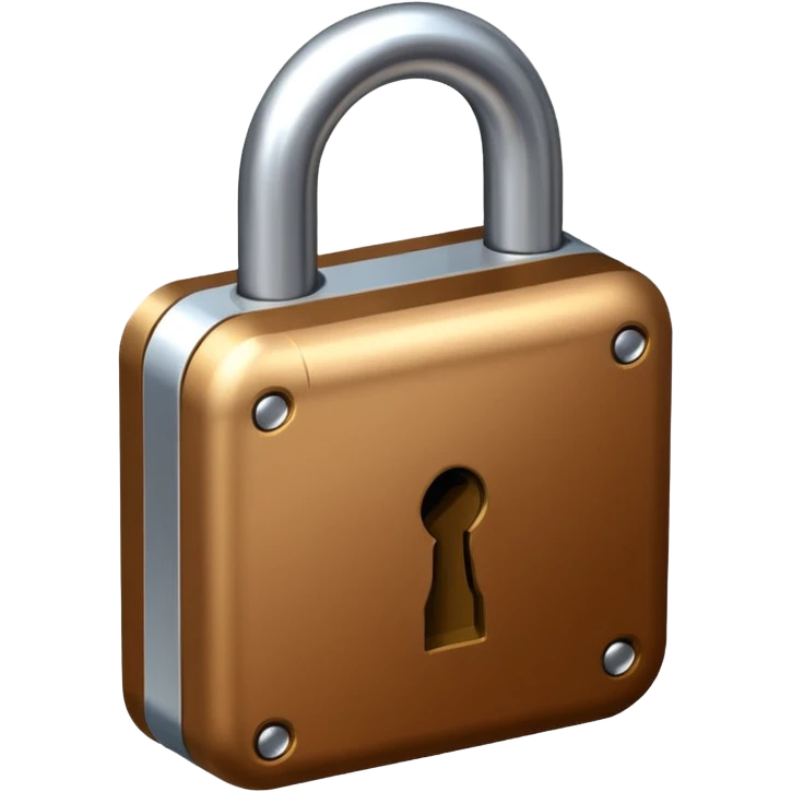 Lock with a brown with a heard white emoji