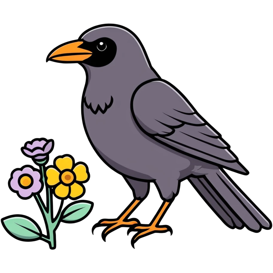 Caw with flowers  emoji