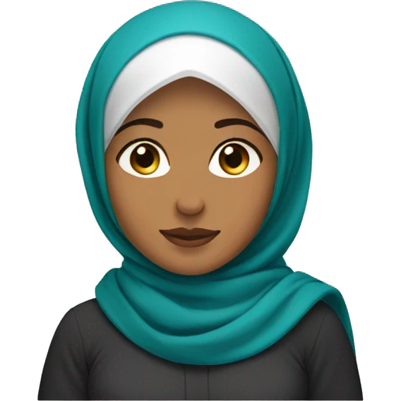 Hijabi wearing loose hijab no neck showing emoji