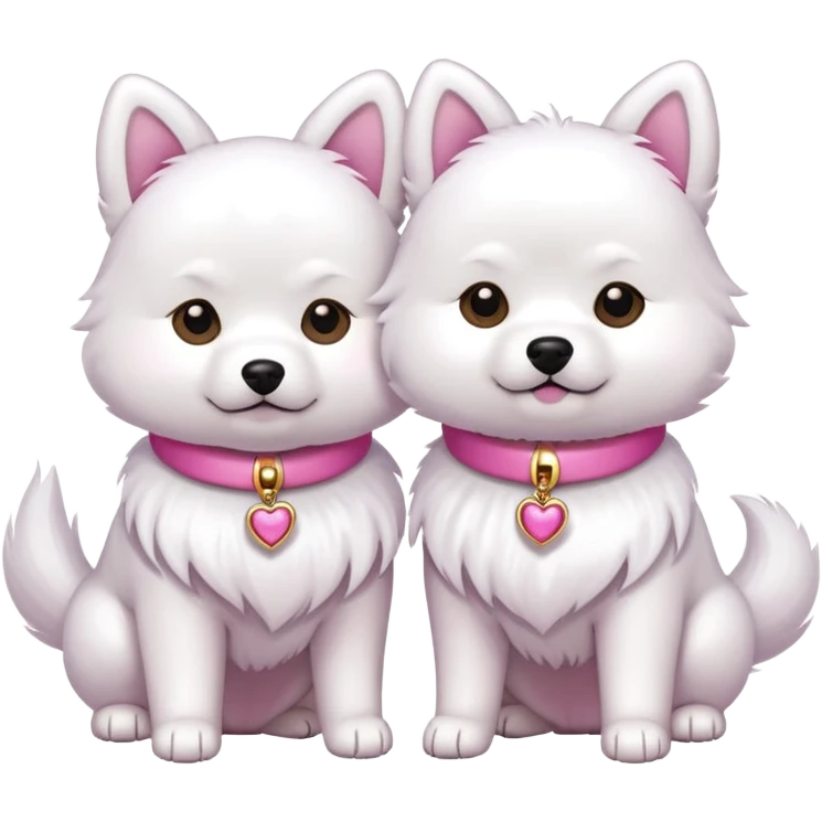 Two shichi dogs white girls pink emoji