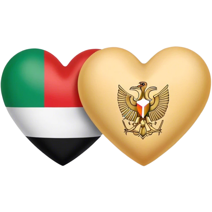 Heart italian flag and egyptian flag emoji