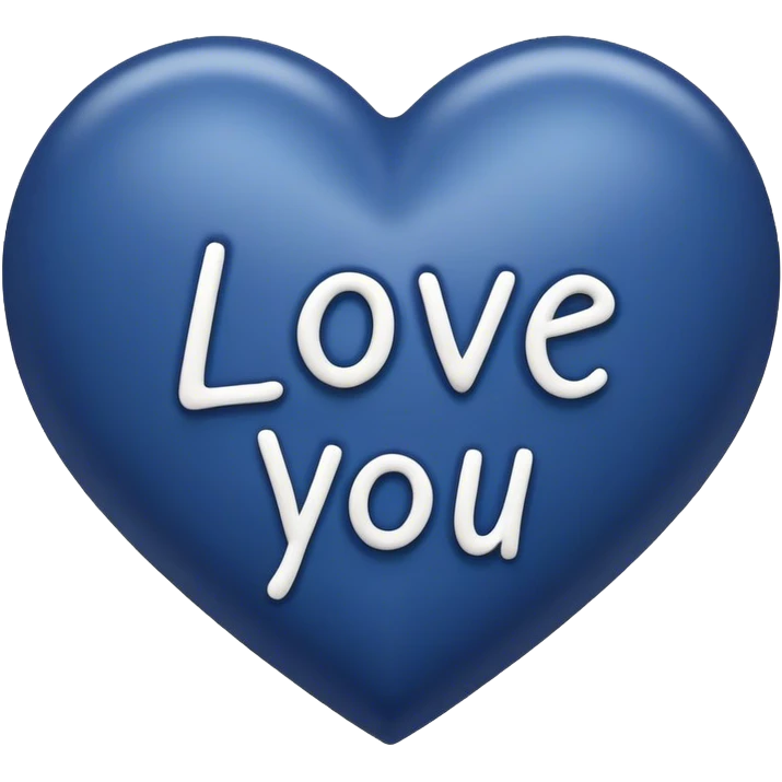 Dark Blue heart with the words Love You Ry in the middle  emoji