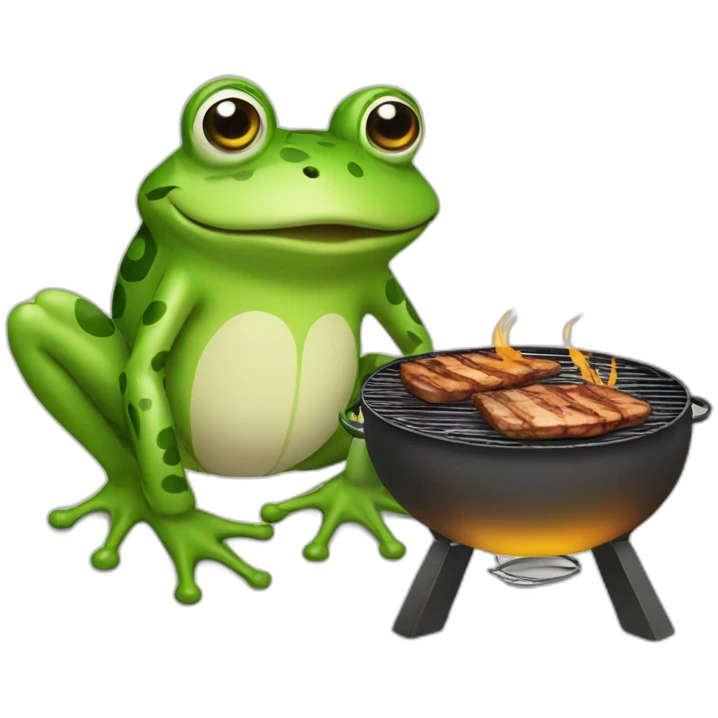 frog barbequeing emoji
